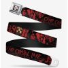 Accessories * | Cheapest Buckle-Down Friday The 13Th Jason Mask Camp Crystal Lake Hand Prints Seatbelt Belt