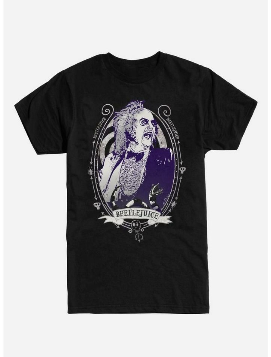 Guys * | Flash Sale Beetlejuice Portrait T-Shirt Black