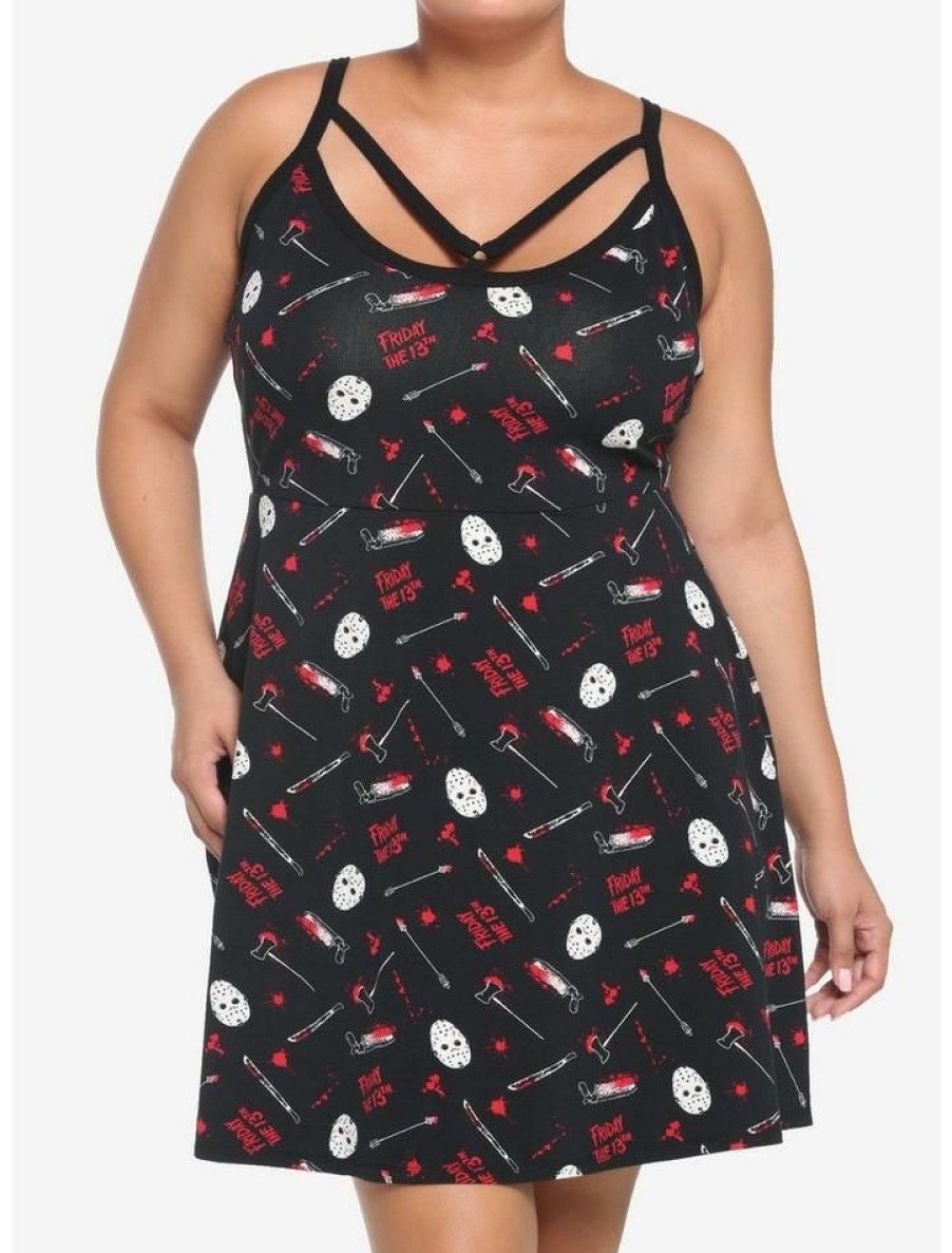 Plus * | Top 10 Friday The 13Th Jason Bloody Weapons Strappy Dress Plus Size Multi