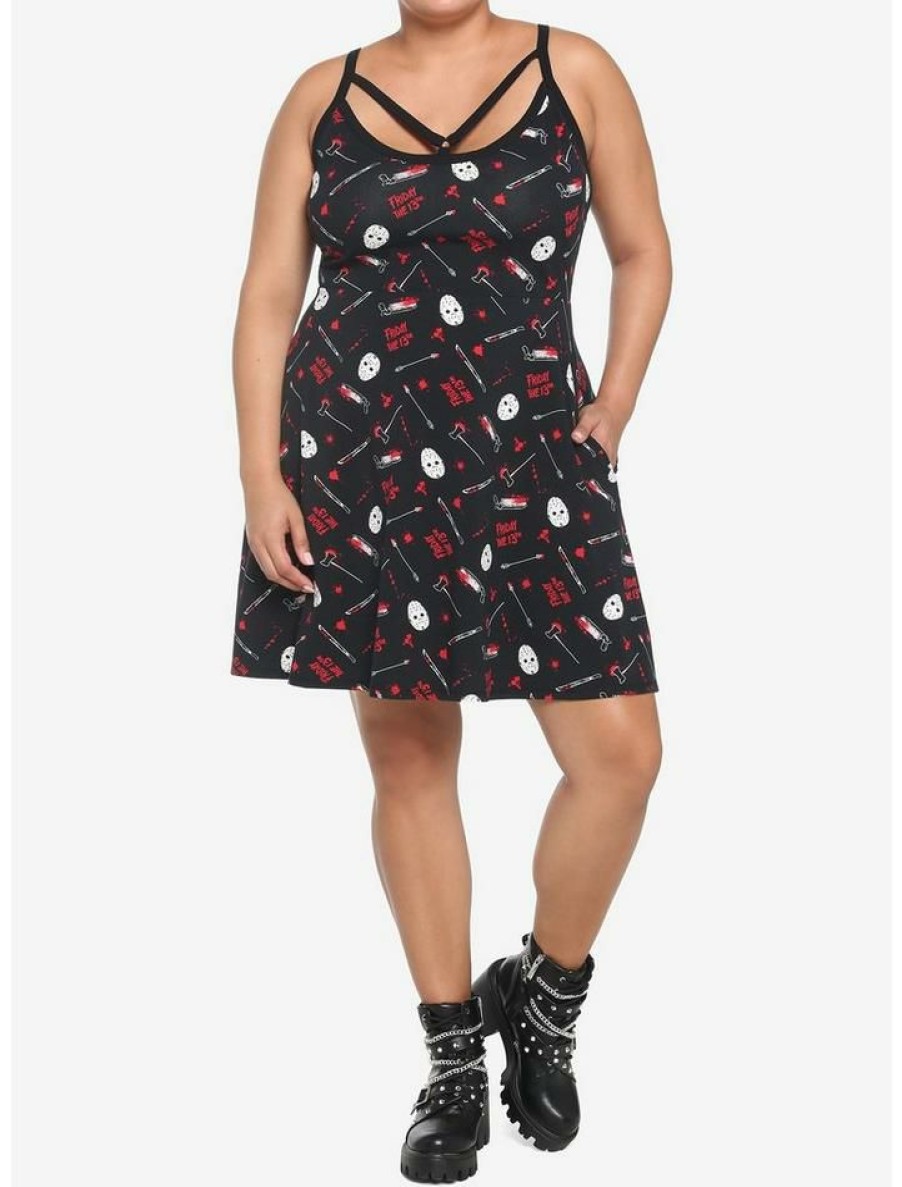 Plus * | Top 10 Friday The 13Th Jason Bloody Weapons Strappy Dress Plus Size Multi