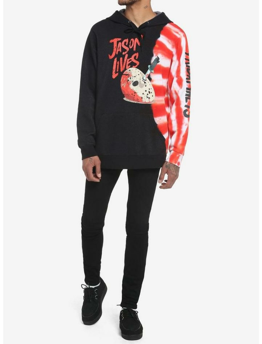 Guys * | Hot Sale Friday The 13Th Jason Lives Split Tie-Dye Hoodie Multi