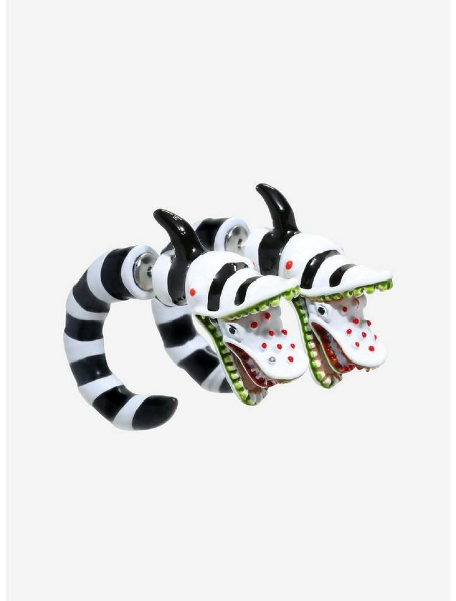 Accessories * | Best Sale Beetlejuice Sandworm Faux Tunnel Earrings