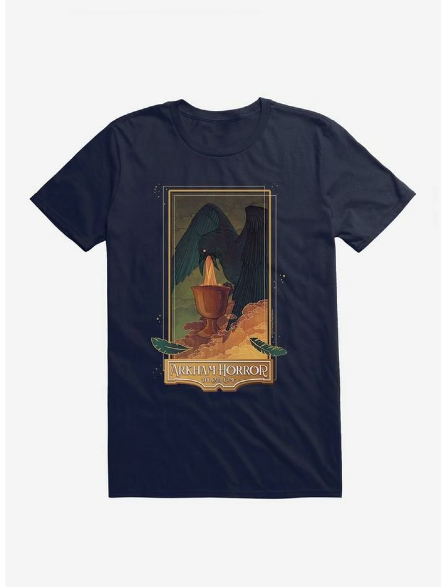 Guys * | Cheap Arkham Horror Crow Card T-Shirt Navy