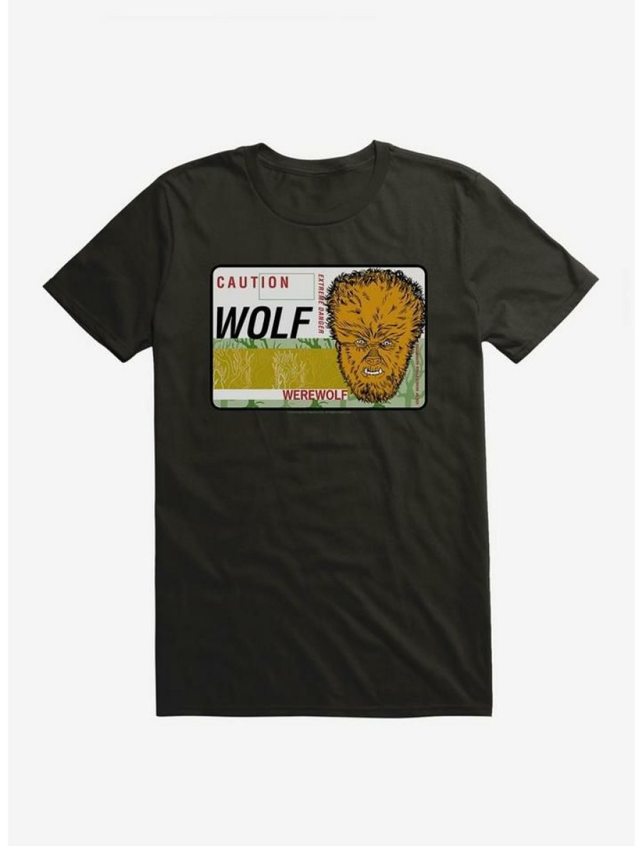 Guys * | Best Pirce Universal Monsters The Wolf Man Caution T-Shirt