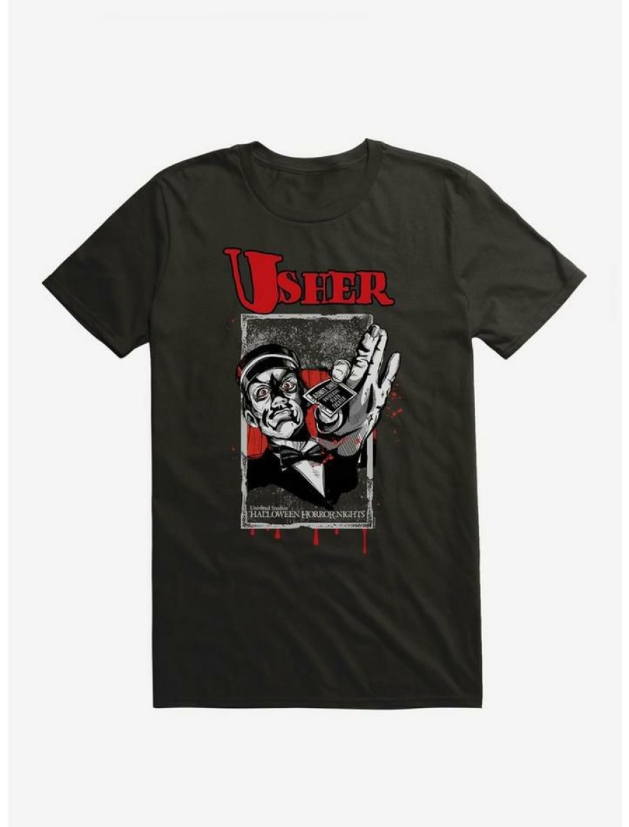 Guys * | Wholesale Halloween Horror Nights Usher T-Shirt Black