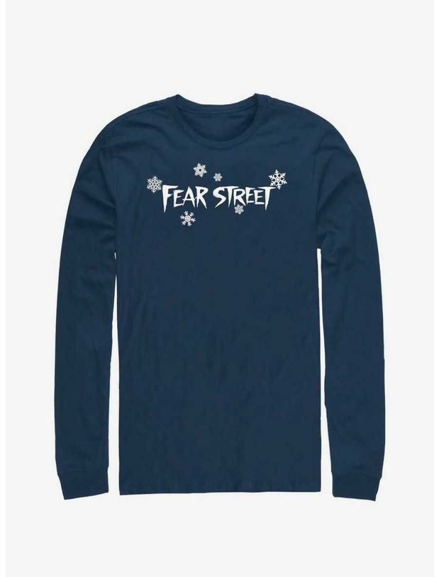 Guys * | Discount Fear Street Snowflake Logo Long-Sleeve T-Shirt Navy