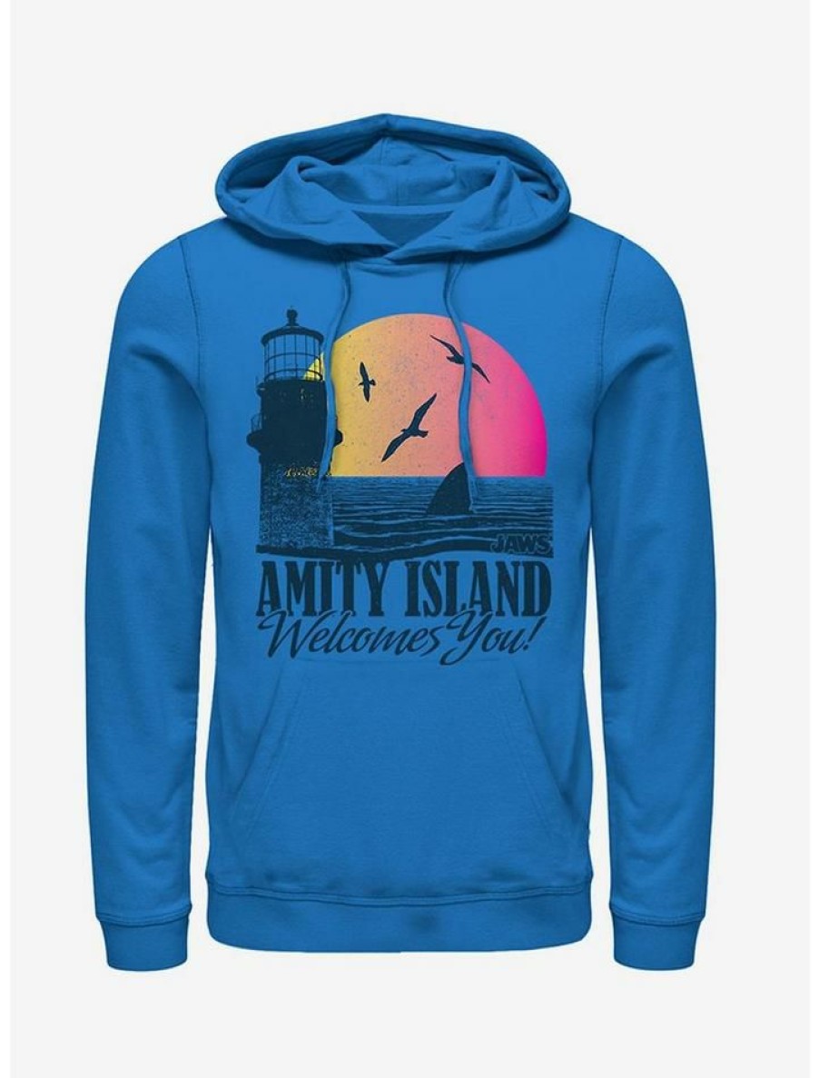 Guys * | Flash Sale Amity Island Tourist Welcome Hoodie Royal