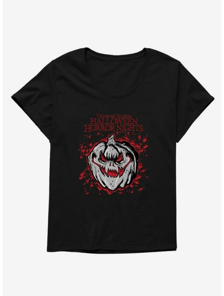 Tees * | Cheapest Halloween Horror Nights Jack-O-Lantern Girls T-Shirt Plus Size Black