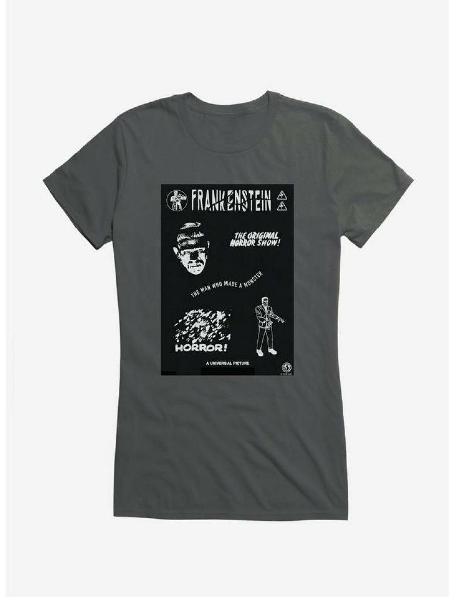 Tees * | Top 10 Universal Monsters Frankenstein Horror Poster Girls T-Shirt