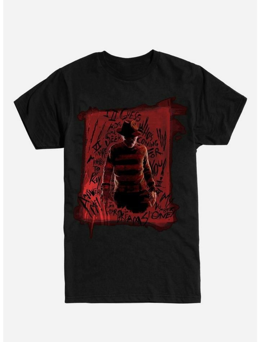 Guys * | Best Reviews Of A Nightmare On Elm Street Freddy Writing T-Shirt Black