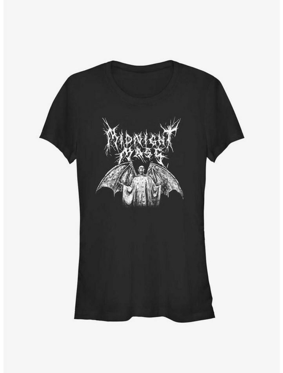 Tees * | Hot Sale Midnight Mass On Angels Wings Girls T-Shirt Black