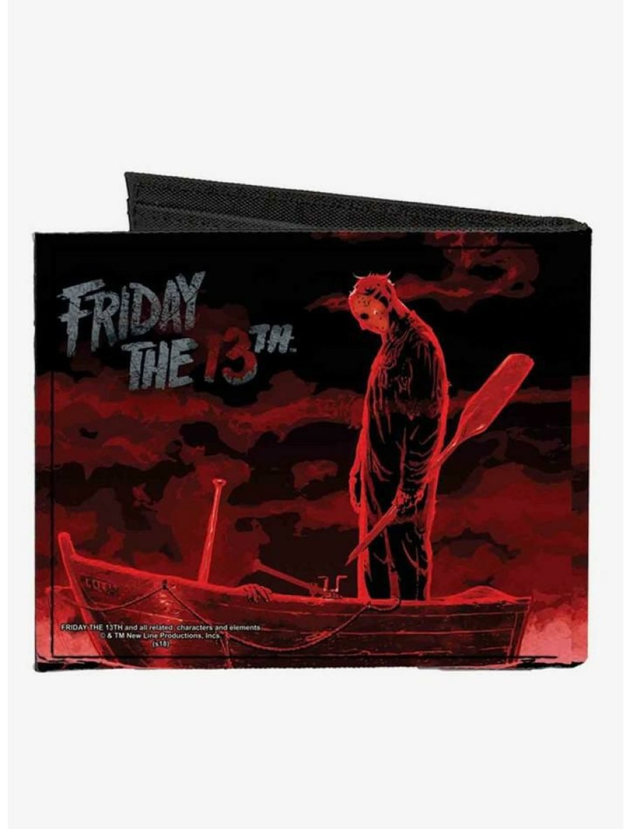 Backpacks & Bags * | Top 10 Friday The 13Th Jason Boat Murder Canvas Bifold Wallet