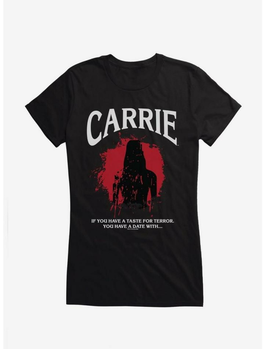 Tees * | Best Reviews Of Carrie 1976 Silhouette Splatter Girls T-Shirt Black