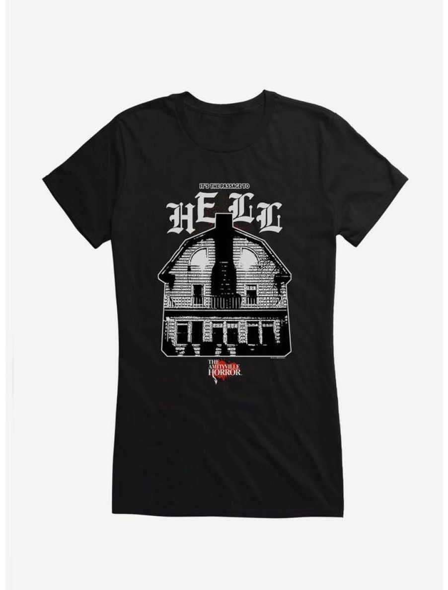 Tees * | Hot Sale The Amityville Horror Passage To Hell Girls T-Shirt Black