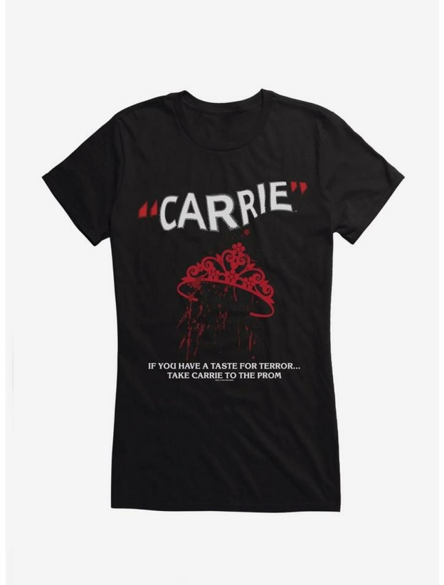 Tees * | Best Deal Carrie 1976 Crown Splatter Girls T-Shirt Black