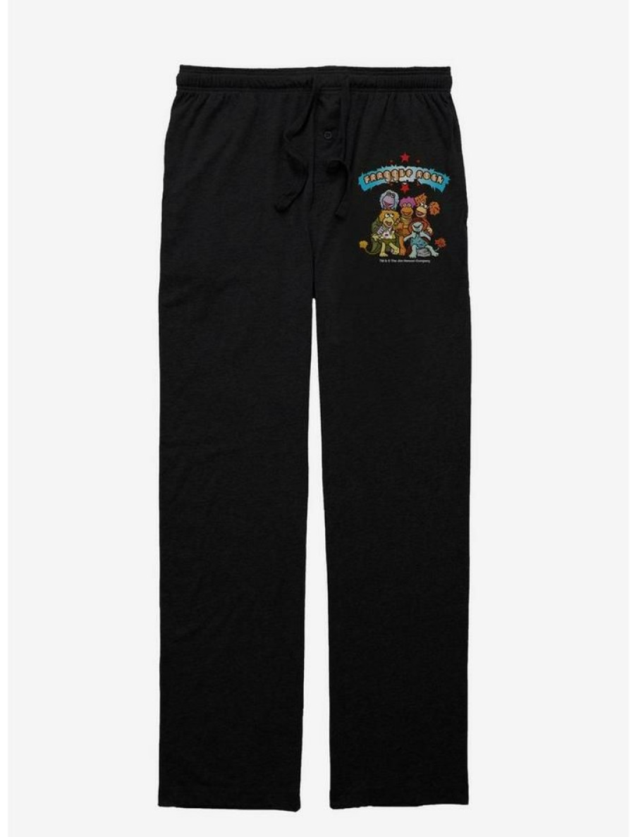 Guys * | Discount Jim Henson'S Fraggle Rock Fraggle Rock Team Pajama Pants Black