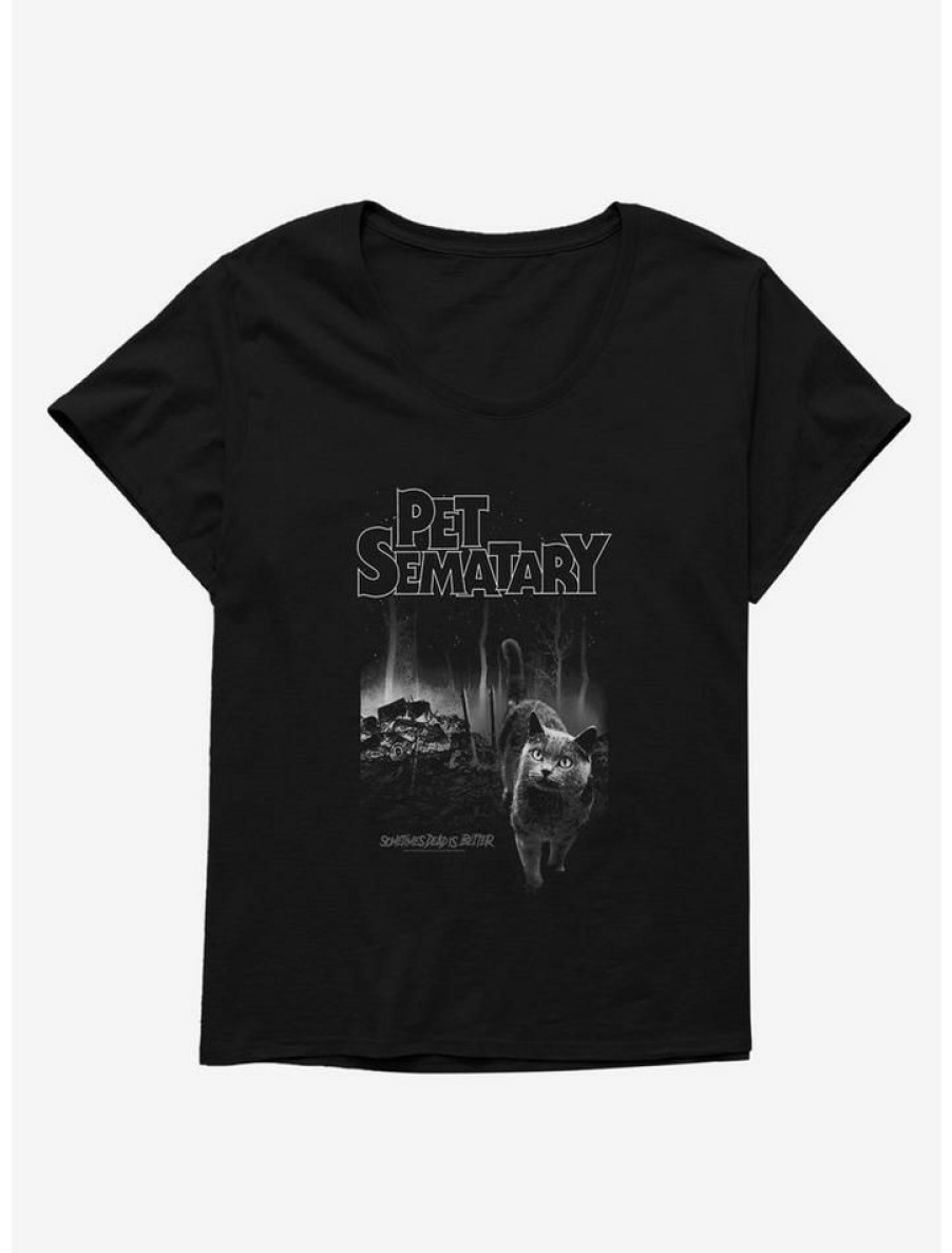 Tees * | Hot Sale Pet Sematary Church The Cat Girls T-Shirt Plus Size Black