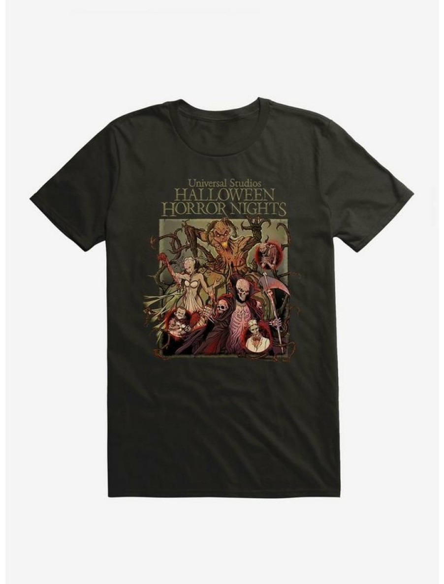 Guys * | Hot Sale Halloween Horror Nights Monsters Group Photo T-Shirt Black