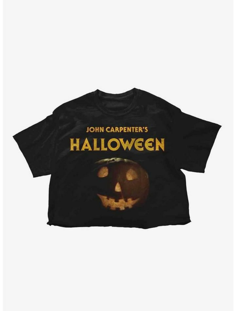 Tees * | New Halloween Jack-O'-Lantern Crop Girls T-Shirt Multi