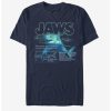 Guys * | Cheapest Jaws Shark Blueprint T-Shirt Navy