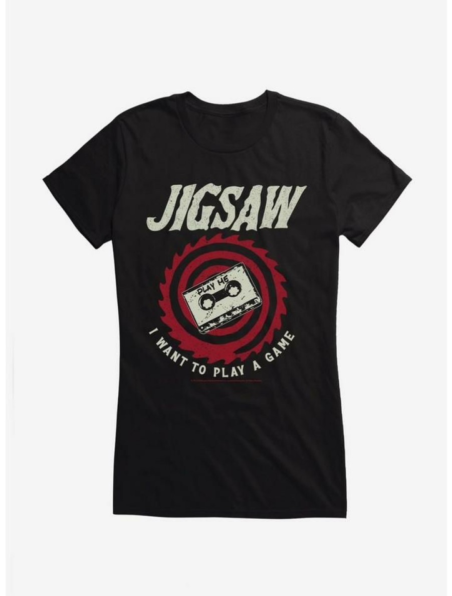 Tees * | Best Pirce Saw Jigsaw Girls T-Shirt Black