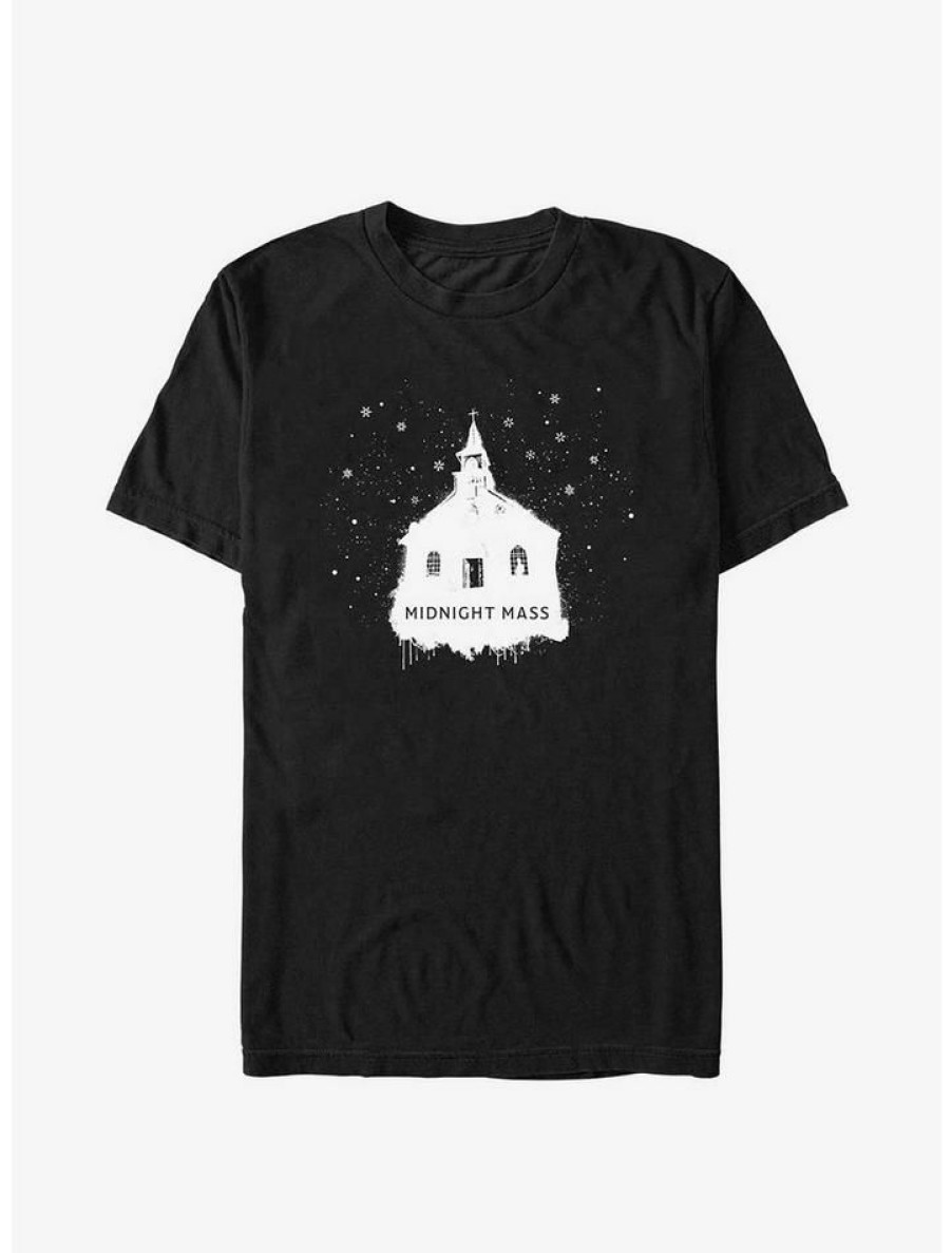 Guys * | Buy Midnight Mass Snowy Church T-Shirt Black