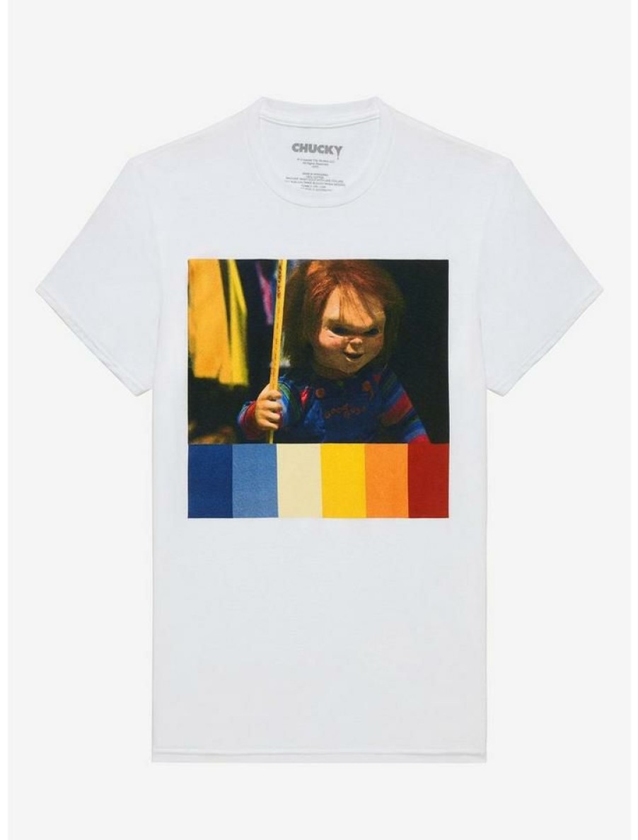 Guys * | Best Reviews Of Child'S Play Chucky Screen Shot Color Bar T-Shirt Multi