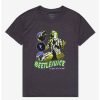 Tees * | Best Reviews Of Beetlejuice Circle Panel Boyfriend Fit Girls T-Shirt Multi