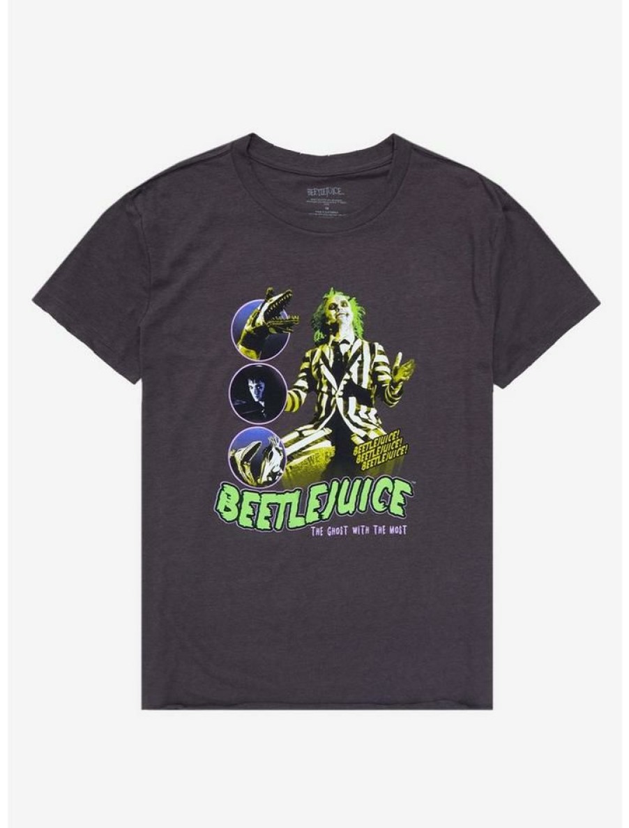 Tees * | Best Reviews Of Beetlejuice Circle Panel Boyfriend Fit Girls T-Shirt Multi