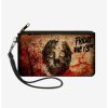 Backpacks & Bags * | Best Deal Friday The 13Th Jason Mask Trees Blood Splatter Wallet Canvas Zip Clutch