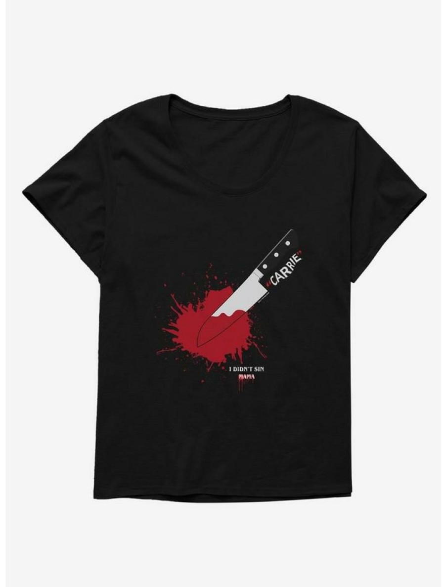 Tees * | Best Reviews Of Carrie 1976 Knife Splatter Girls T-Shirt Plus Size Black