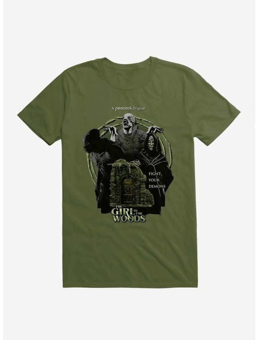 Guys * | Wholesale Peacock Tv Girl In The Woods Fight Your Demons T-Shirt