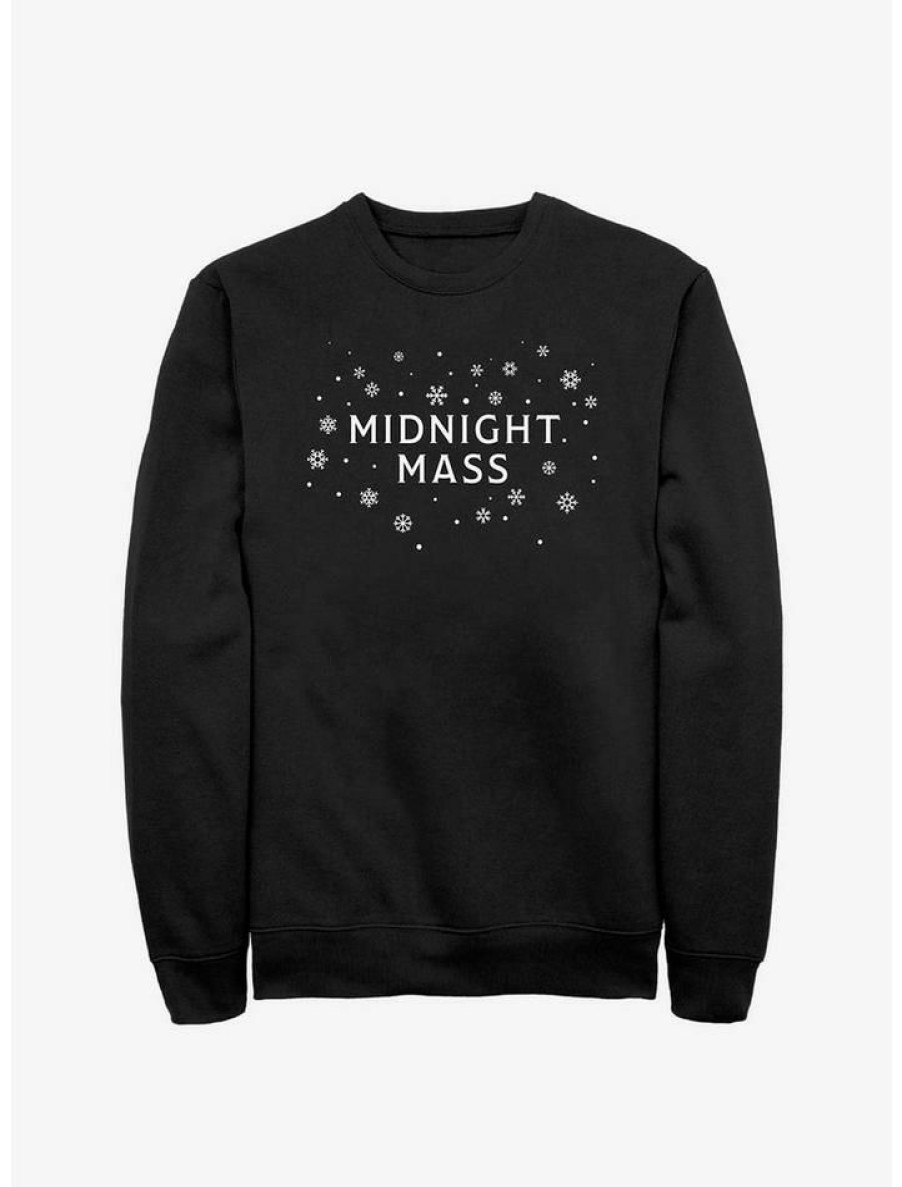 Guys * | Buy Midnight Mass Snowflake Logos Sweatshirt Black