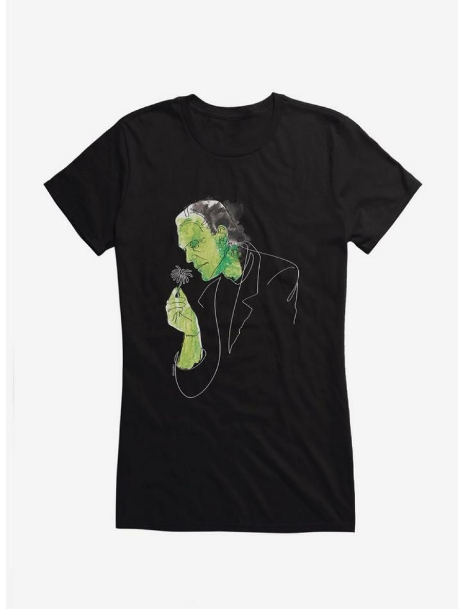 Tees * | Brand New Universal Monsters Frankenstein Watercolor Portrait Girls T-Shirt