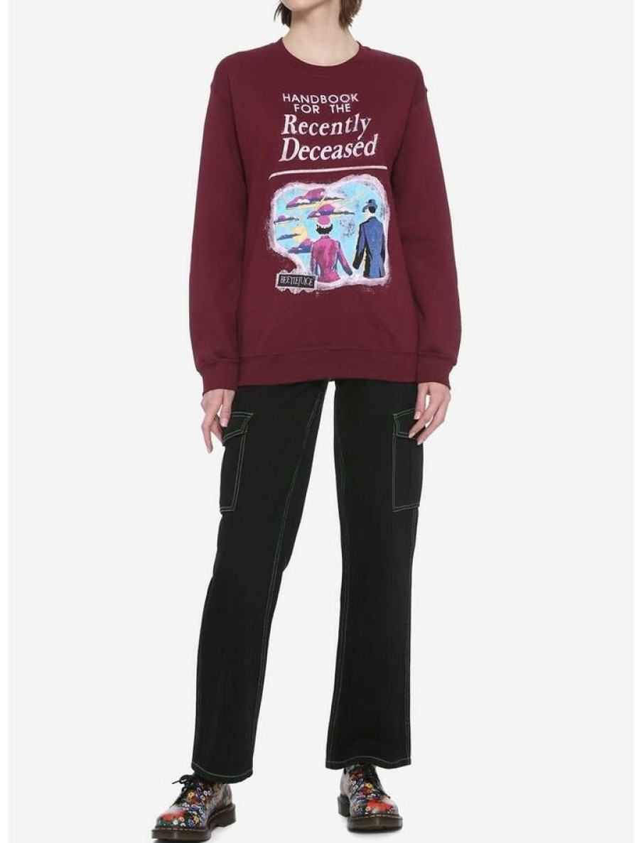 Girls * | Flash Sale Beetlejuice Handbook For The Recently Deceased Maroon Girls Sweatshirt Multi