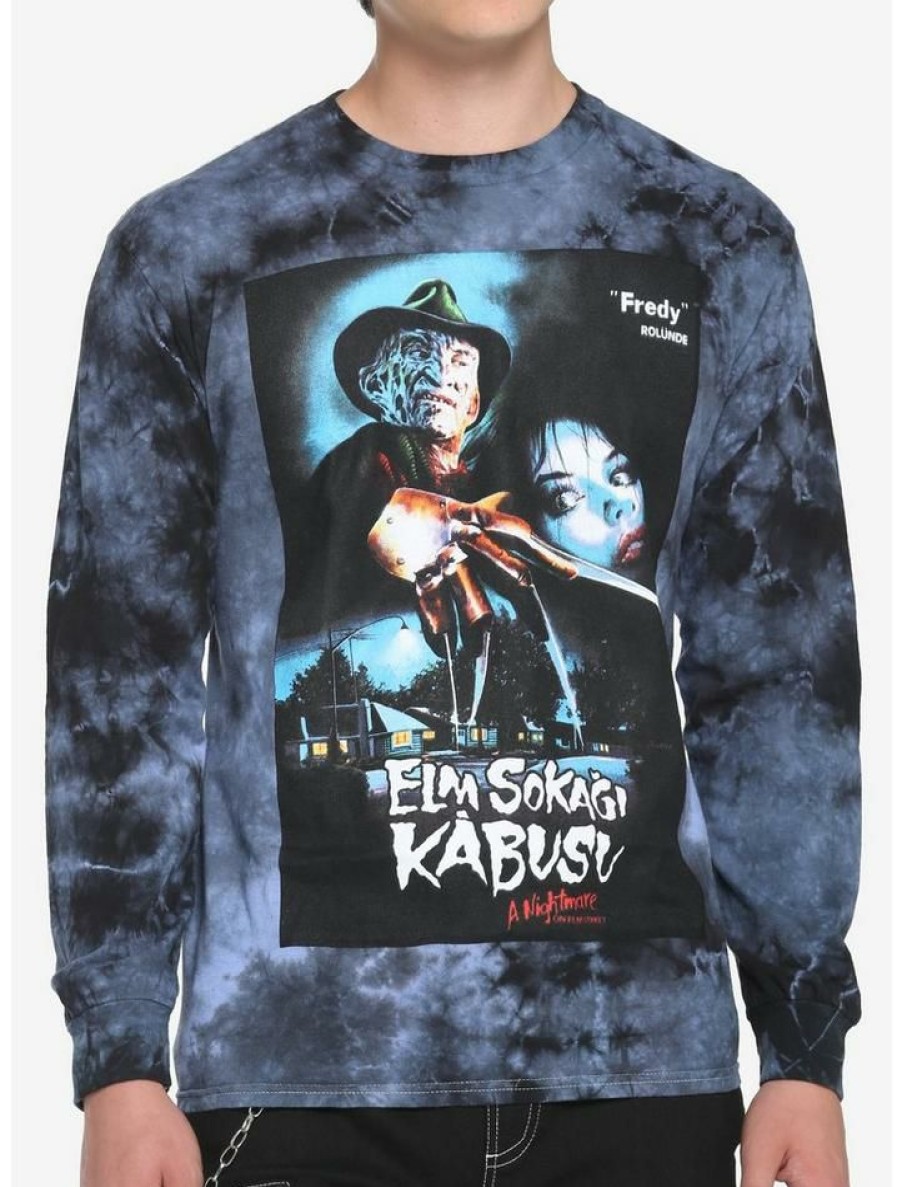 Guys * | Deals A Nightmare On Elm Street Poster Wash Long-Sleeve T-Shirt Multi