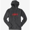 Guys * | Brand New Universal Jaws Font Red Hoodie