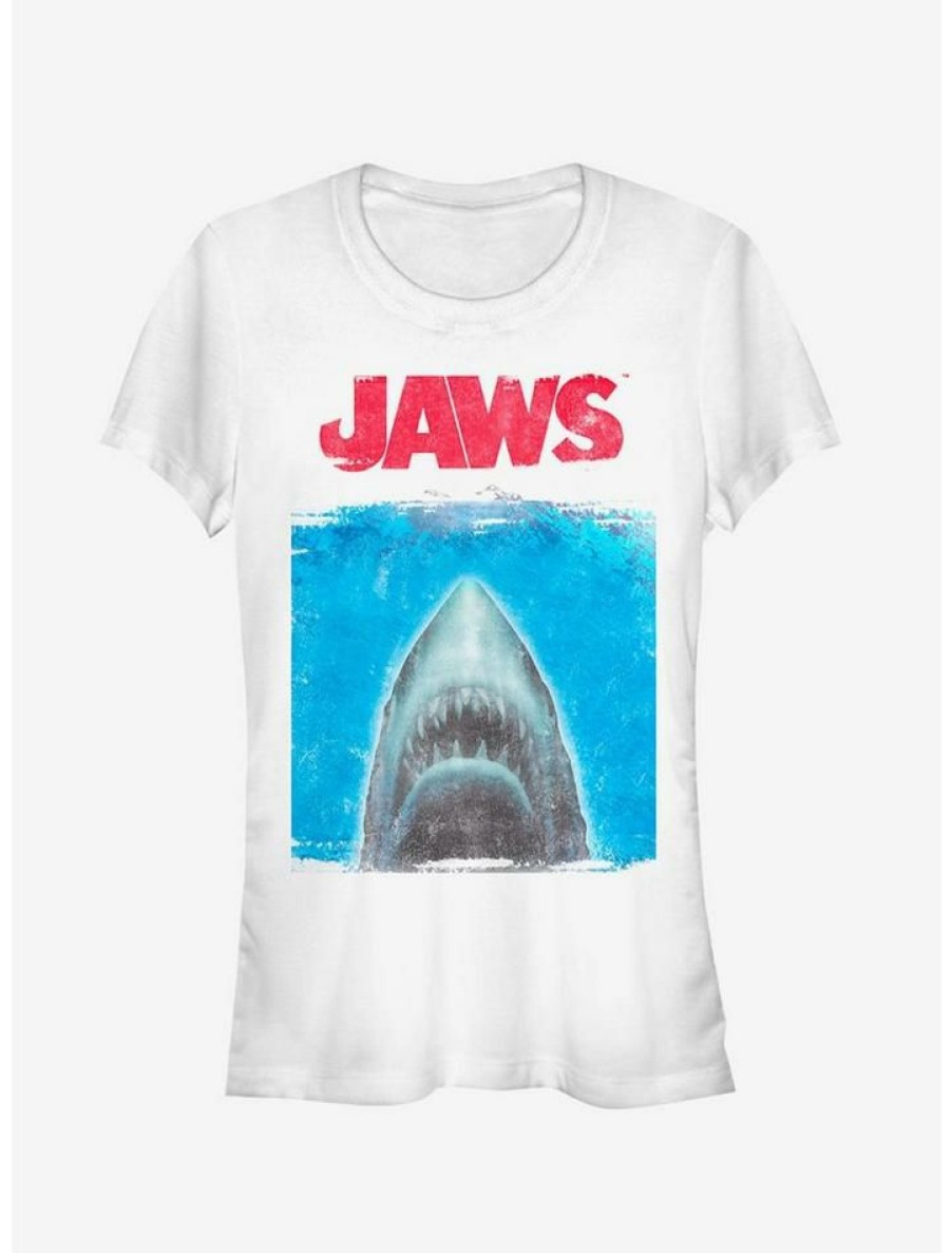 Tees * | Buy Shark Movie Poster Girls T-Shirt White