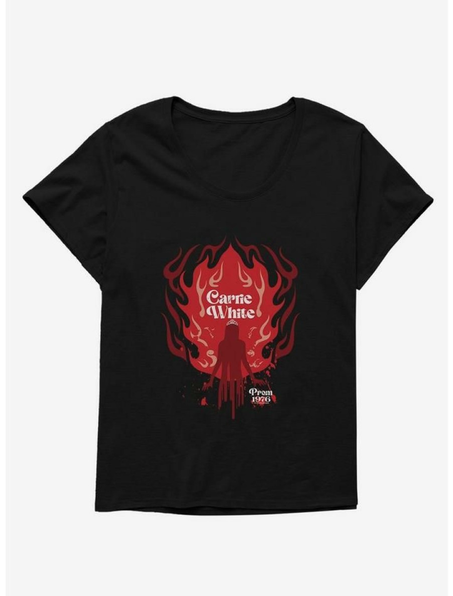 Tees * | Best Reviews Of Carrie 1976 Prom Flames Girls T-Shirt Plus Size Black