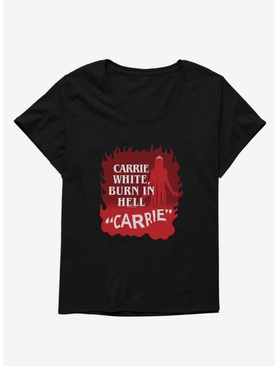 Tees * | Brand New Carrie 1976 Burn In Hell Girls T-Shirt Plus Size Black