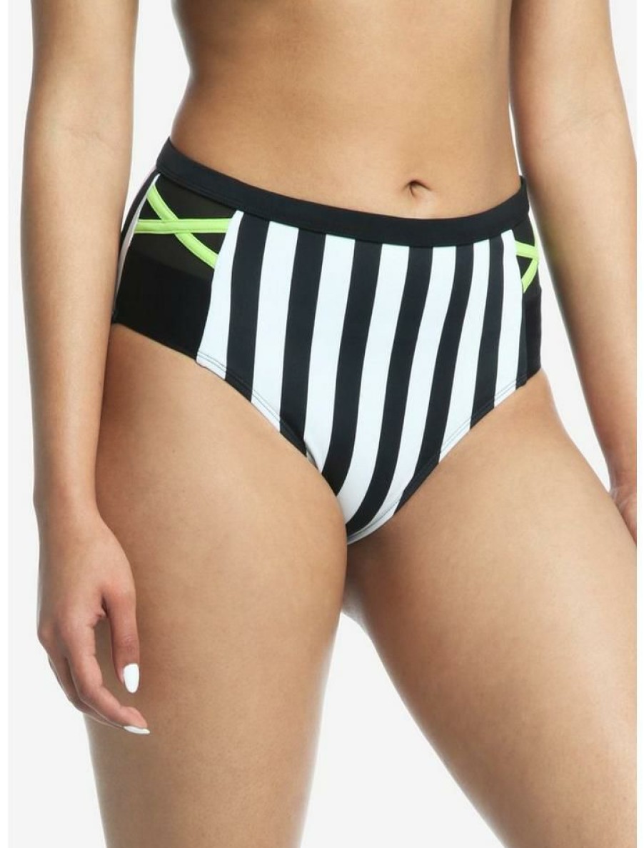 Girls * | Outlet Beetlejuice Stripe High-Waisted Swim Bottoms Multi