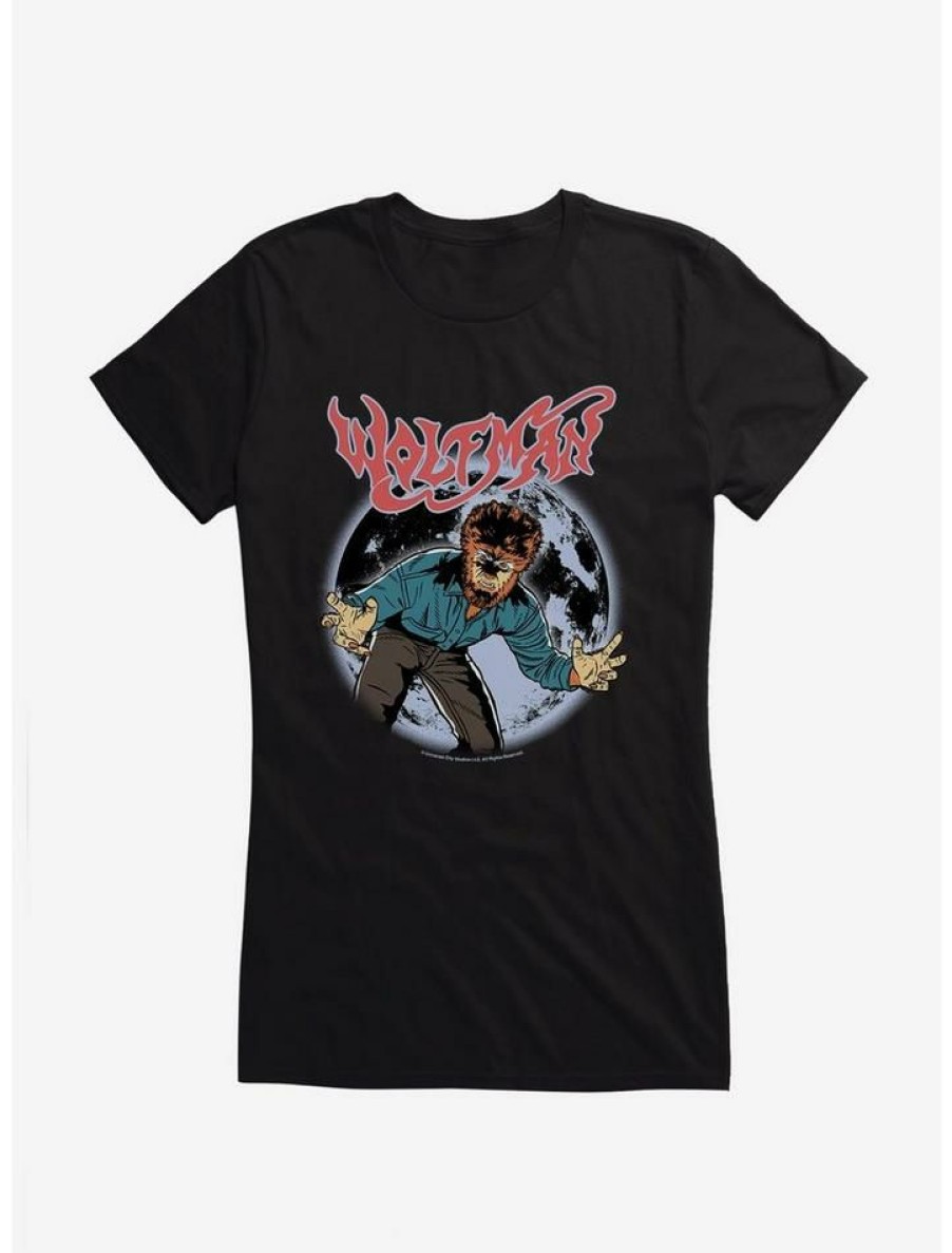 Tees * | Budget Universal Monsters The Wolf Man Comic Moon Girls T-Shirt