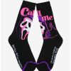 Girls * | Top 10 Scream Ghost Face Call Me Neon Crew Socks