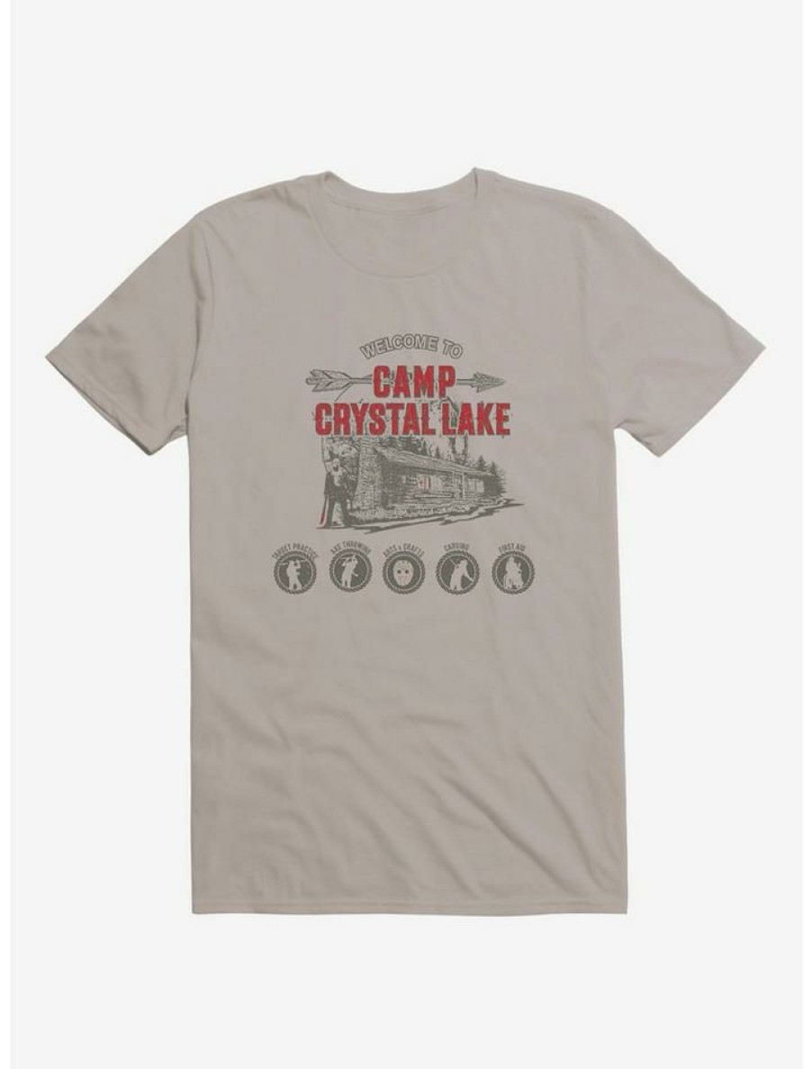 Guys * | Best Sale Friday The 13Th Crystal Lake Camp Extra Soft T-Shirt Silver