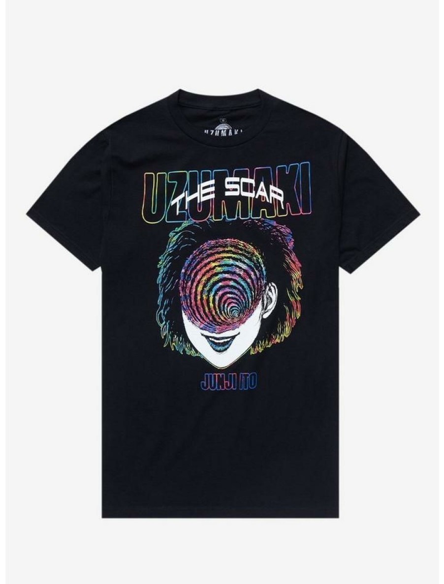 Tees * | Best Deal Junji Ito Uzumaki The Scar Rainbow T-Shirt Black