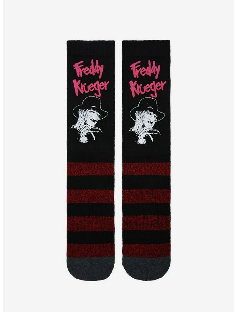 Girls * | Coupon A Nightmare On Elm Street Freddy Stripe Crew Socks