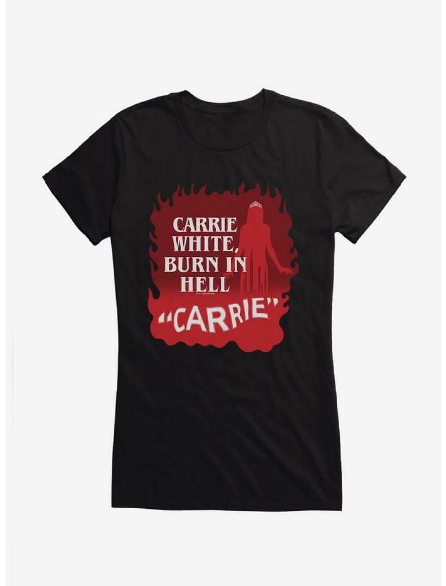 Tees * | Coupon Carrie 1976 Burn In Hell Girls T-Shirt Black