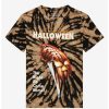 Tees * | Best Sale Halloween Pumpkin Knife Tie-Dye Boyfriend Fit Girls T-Shirt Multi