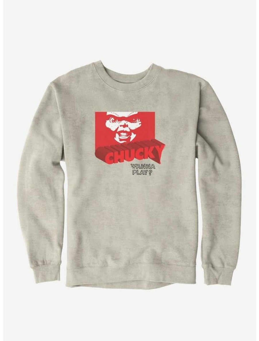 Guys * | Best Deal Chucky Red Blood Font Sweatshirt