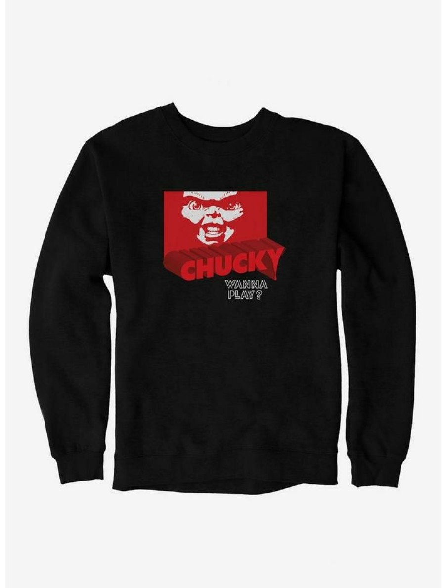 Guys * | Best Deal Chucky Red Blood Font Sweatshirt